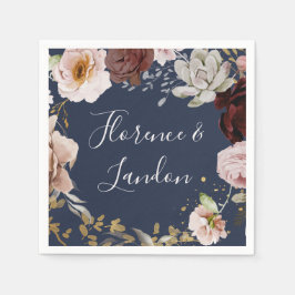 Modern  Blommigt | Bröllop Napkins Pappersservett