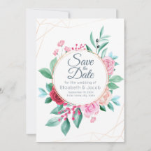 Modern Blommigt Bröllop Rosa ros och eukalyptus