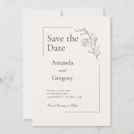 Modern Blommigt Bröllop spara datum Inbjudningar