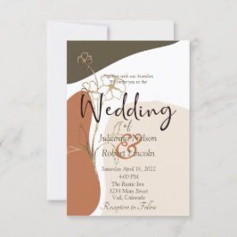 Modern blommigt bröllopsinbjudan inbjudningar