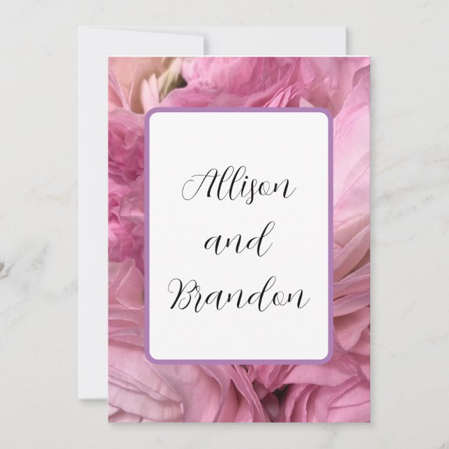 Modern blommigt bröllopsinbjudan inbjudningar (Framsida)