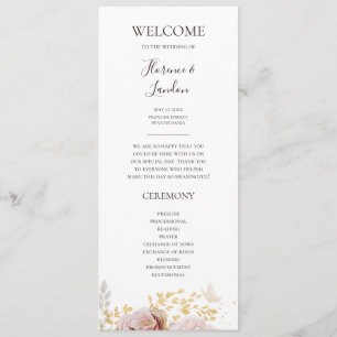 Modern Blommigt BRÖLLOPSPROGRAM Program