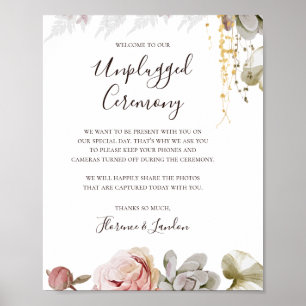 Modern  Blommigt   Ceremoni utan nätanslutning Poster