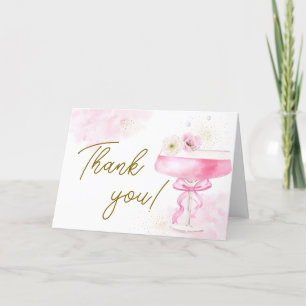 Modern Blommigt Champagne Brunch BubLY Baby Shower Tack Kort