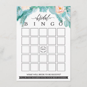 Modern Blommigt Chic Möhippa Bingo Tilläggskort