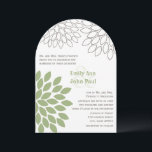 Modern Blommigt Chrysanthemum bröllopsinbjudningar Inbjudningar<br><div class="desc">Grönt Enchantment Chrysanthemum Modern Starburst Flower Wedding bjudande in</div>