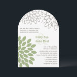 Modern Blommigt Chrysanthemum bröllopsinbjudningar Inbjudningar<br><div class="desc">Grönt Enchantment Chrysanthemum Modern Starburst Flower Wedding bjudande in</div>