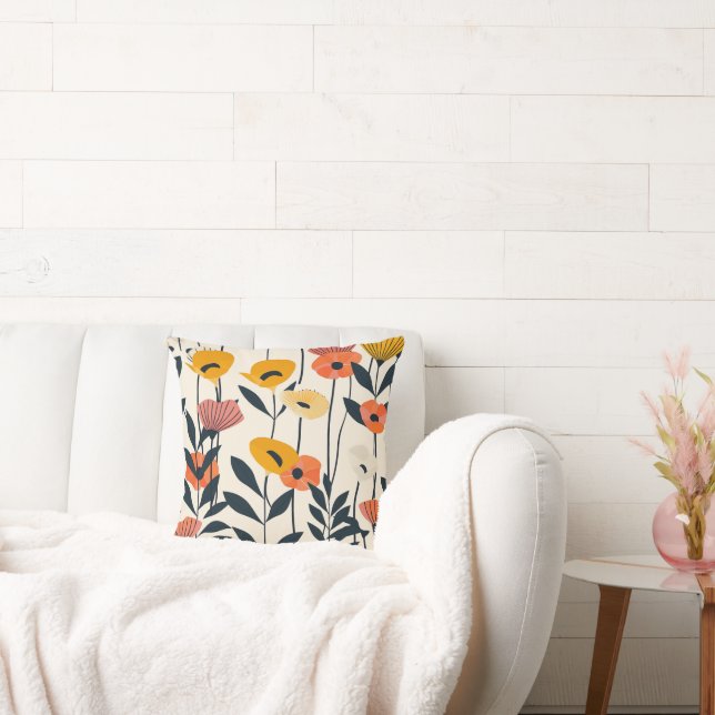 Modern Blommigt Cushion Kudde (Soffa)