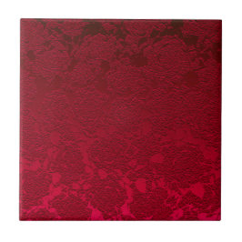 Modern Blommigt Decorative Red Girly Mönster Kakelplatta