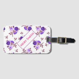 Modern Blommigt ditt namn Bagagebricka