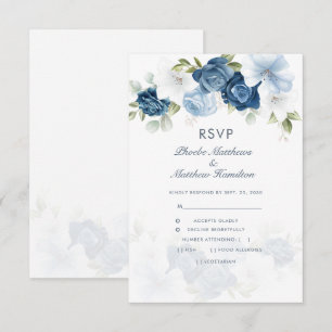 Modern Blommigt Dusty Blue Botanical OSA Kort