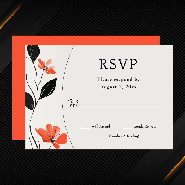 Modern Blommigt Elegance med fet Blooms Bröllop OSA Kort (Modern Floral Elegance with Bold Blooms Wedding RSVP Card)