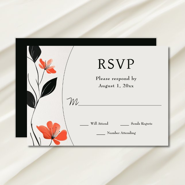 Modern Blommigt Elegance med fet Blooms Bröllop OSA Kort (Modern Floral Elegance with Bold Blooms Wedding RSVP Card)