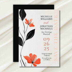 Modern Blommigt Elegance med fet Blooms Bröllop Spara Datumet