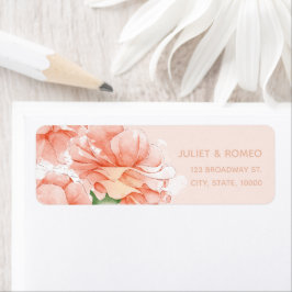 Modern Blommigt Elegant bröllop Returadress Etikett