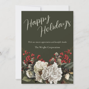 Modern Blommigt Elegant Company Namn Julkort