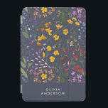 Modern blommigt - färglös första marinblått iPad mini skydd<br><div class="desc">Modern blommigt,  färglös och marin blå personlig,  enkel klassi-fodral för namn.</div>