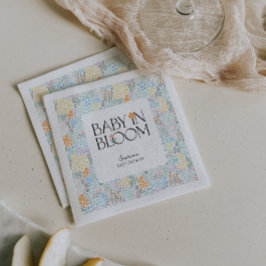 Modern Blommigt färglöst Baby i babyskor i blomman Pappersservett