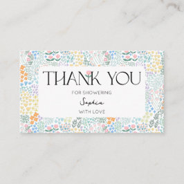 Modern Blommigt färglöst Baby i babyskor i blomman Visitkort