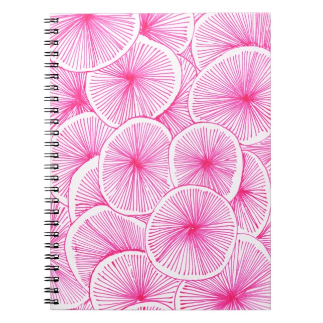 Modern, blommigt, färgstark bärbar dator, designer anteckningsbok (Framsidan)