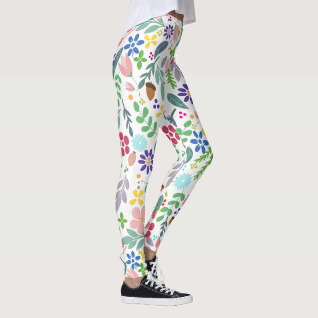 Modern Blommigt för flytande Leggings (Höger)