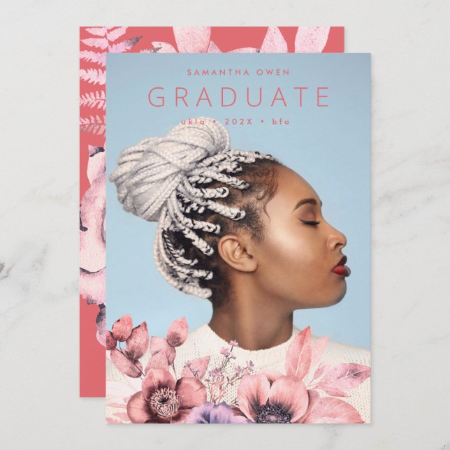 Modern | Blommigt för korall i havet | Vattenfärg  Meddelande (Fram/baksida)