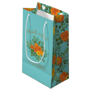 Modern Blommigt för orange och vattenbruk i Bröllo