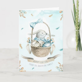 Modern Blommigt Glad påsk Önskemål Boho Hälsning Helgkort