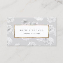 Modern blommigt grått guld professionell b