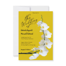 Modern Blommigt Gult och vita Orchids Bröllop