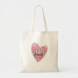Modern Blommigt Heart Tote Bag Tygkasse