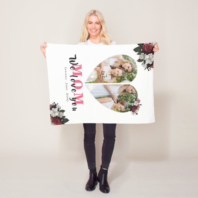 Modern Blommigt Hjärtformade gåva till Mors dag Fleecefilt (På plats)