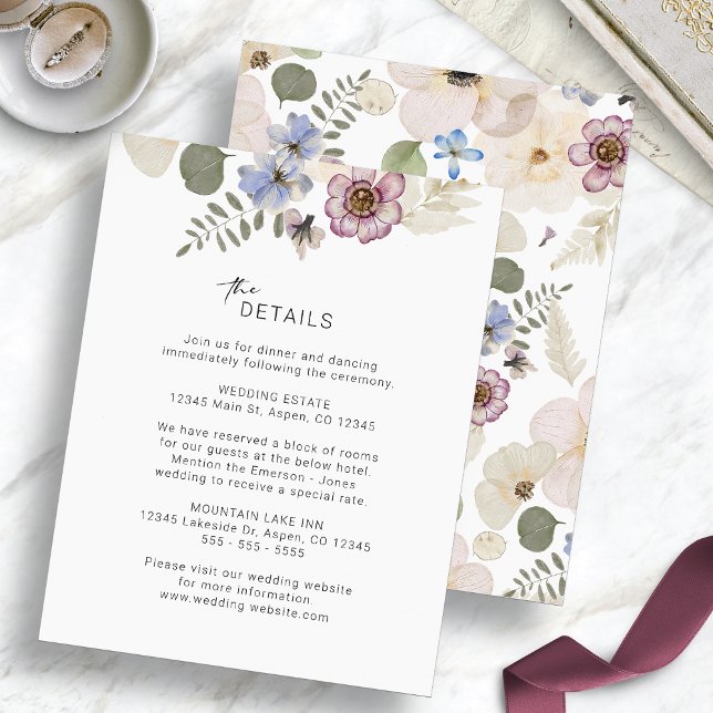 Modern Blommigt-höljeskort Tilläggskort (Modern Boho Watercolor Floral Enclosure Card by Painted Paperie
)
