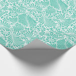 Modern Blommigt i Aqua Tropical Presentpapper<br><div class="desc">Ett vackert modernt blommönster med tropisk känsla i akvarium och vitt,  det här är ett vackert påstående. För tillfällen är det ett mångsidigt val av behålla för det ge tillfället.</div>