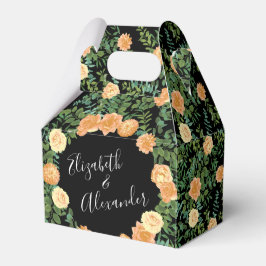 Modern Blommigt i Black & Peach Bröllop Presentaskar