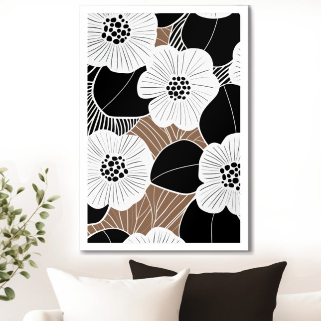 Modern blommigt i mitten av århundradet poster (Transform your space with the timeless beauty of mid century modern floral art print. )