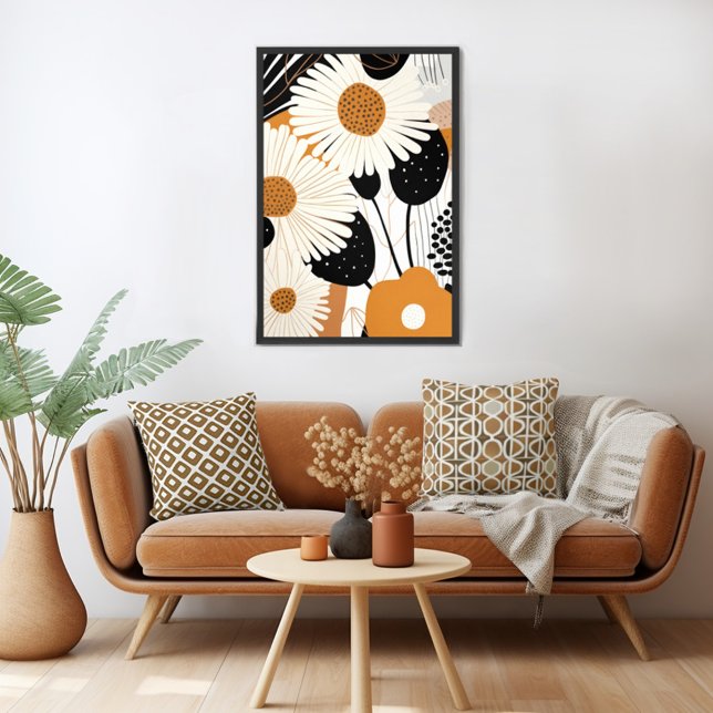 Modern Blommigt i mitten Poster (Unleash your inner art enthusiast with Wild on Flowers gallery quality Giclee print artwork poster. )