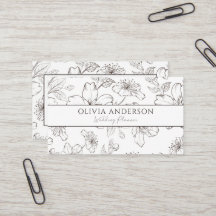 Modern Blommigt i svart och vit elegant