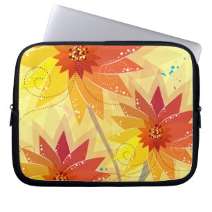 Modern Blommigt Illustration Laptop Fodral