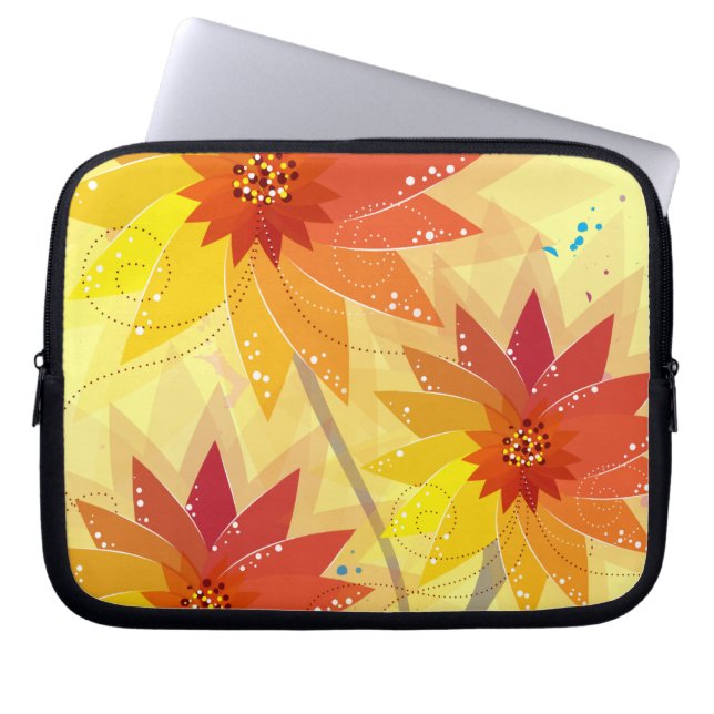 Modern Blommigt Illustration Laptop Fodral (Framsidan)
