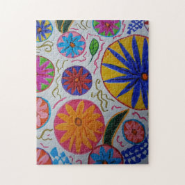 Modern Blommigt Jigszle Puzzle Pussel