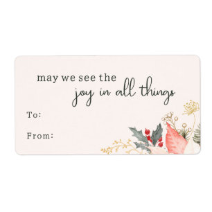 Modern Blommigt Joy In All Sak Rectangular Gift Fraktsedel