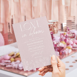 Modern Blommigt Kärlek i Bloom Möhippa Invati Inbjudningar