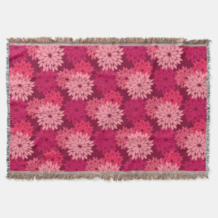 Modern Blommigt Kimono-utskrift, koral Rosa och Bu Mysfilt