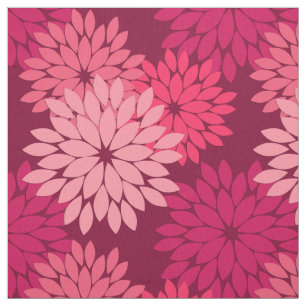 Modern Blommigt Kimono-utskrift, koral Rosa och Bu Tyg