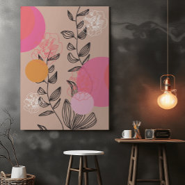 Modern blommigt-konst för trendig i hemmet poster