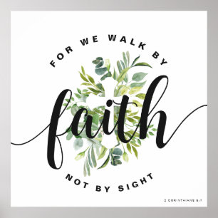 Modern Blommigt Kor Christian Bible Verse Poster