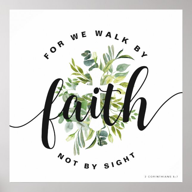 Modern Blommigt Kor Christian Bible Verse Poster (Framsidan)