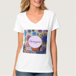 Modern Blommigt Kvinnor T Shirt