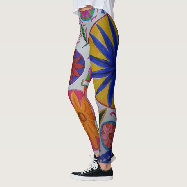 Modern Blommigt Leggings (Vänster)
